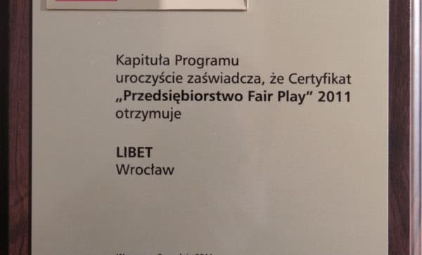 Libet firmą Fair Play 2011