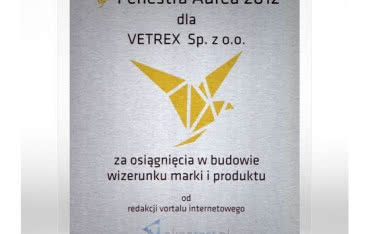 Vetrex z nagrodą "Fenestra Aurea"